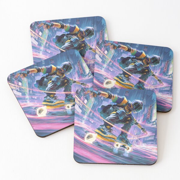 Item preview, Neon Roller Rush | Cyberpunk Rollerblade City | Futuristic Skate Streetwear Art designed and sold by AiNaturalsOnly.