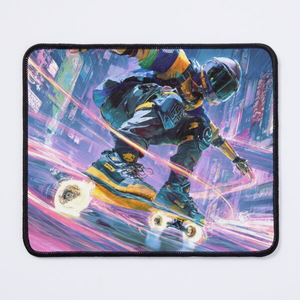 Item preview, Neon Roller Rush | Cyberpunk Rollerblade City | Futuristic Skate Streetwear Art designed and sold by AiNaturalsOnly.
