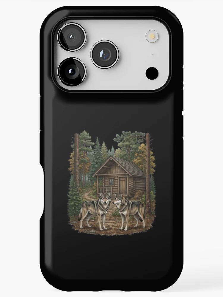 Thumbnail 1 of 4, iPhone Case, Wolves in the forest designed and sold by ReneMM.