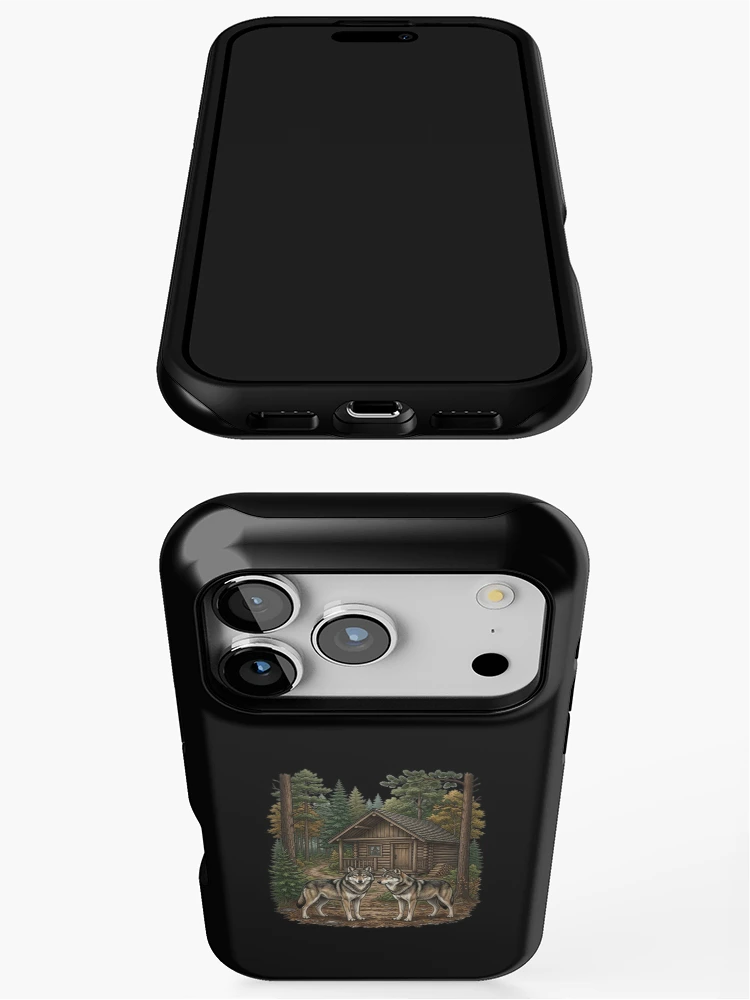 Thumbnail 3 of 4, iPhone Case, Wolves in the forest designed and sold by ReneMM.