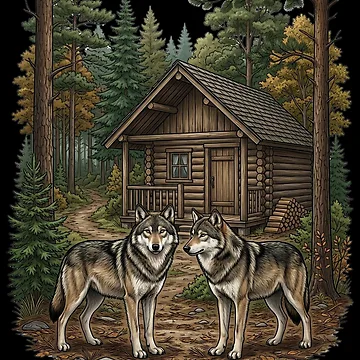 Artwork thumbnail, Wolves in the forest by ReneMM