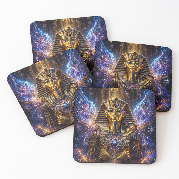Item preview, Cosmic Pharaoh – Divine Egyptian Ruler Art designed and sold by ThePixelMind.
