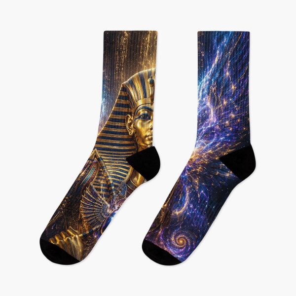 Item preview, Cosmic Pharaoh – Divine Egyptian Ruler Art designed and sold by ThePixelMind.