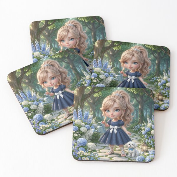 Item preview,  Puppy and girl in Floral Forest designed and sold by Azurart2.