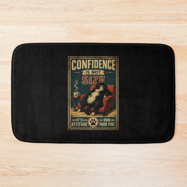 Item preview, Confidence Is Not Size Funny Fat Cat Vintage Attitude Poster Style designed and sold by eliramaison.