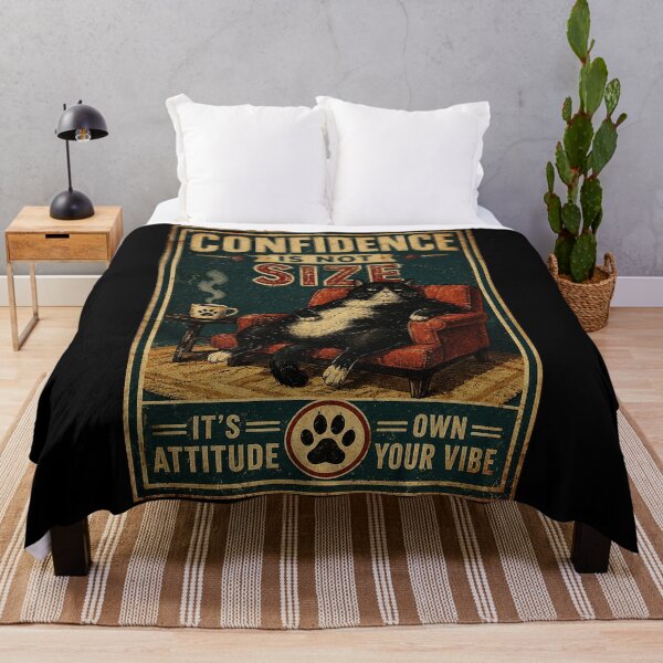 Item preview, Confidence Is Not Size Funny Fat Cat Vintage Attitude Poster Style designed and sold by eliramaison.