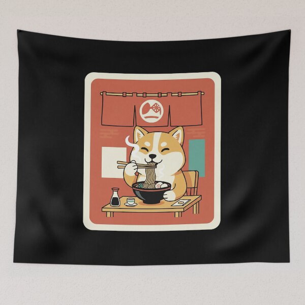 Item preview, Cute Shiba Inu Eating Ramen Kawaii Japanese Noodle designed and sold by JordynLadukeg65.
