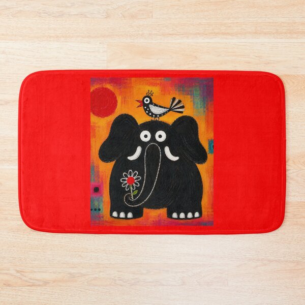 Item preview, Naive Outsider Art Elephant with Bird designed and sold by ZunZunArt.