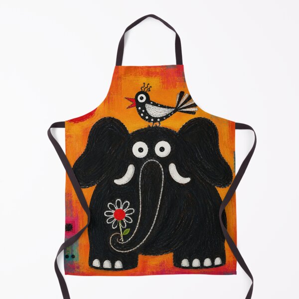 Item preview, Naive Outsider Art Elephant with Bird designed and sold by ZunZunArt.