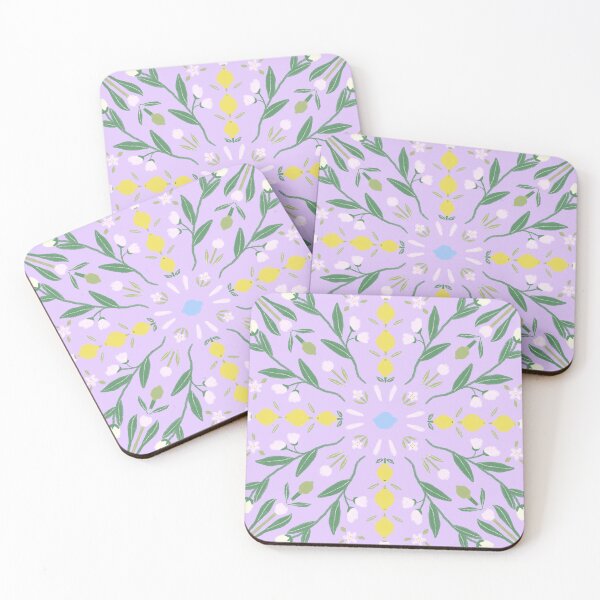 Item preview, Lemon Tree Botanical Pattern Purple — Blue Lemon Studio Original Illustration designed and sold by BluelemonStudio.
