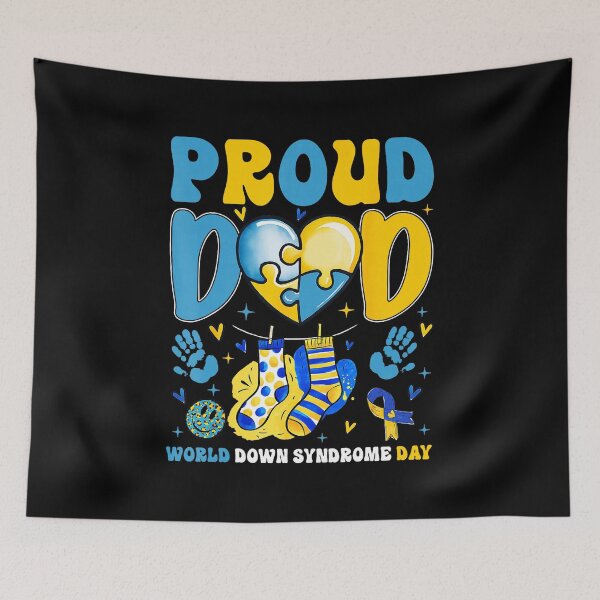 Item preview, Proud Dad Blue Yellow Awareness Puzzle Retro Father Support designed and sold by zamiokaline.