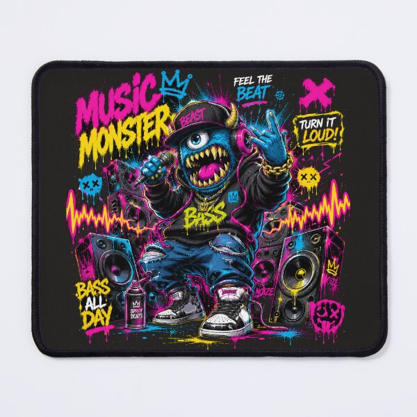 Item preview, Bass Monster Graffiti Tee | Neon Music Streetwear designed and sold by JustResultsCo.