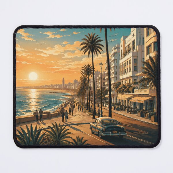 Item preview, Casablanca Morocco Vintage Travel Poster | Retro Atlantic Coast Wall Art | Art Deco Morocco Print | Nostalgic Coastal Illustration designed and sold by Watchyyy.