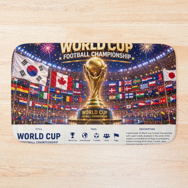 Item preview,  Global Soccer Celebration 2026 – United Nations 3D Festival  Label  designed and sold by PaintMeWorld.