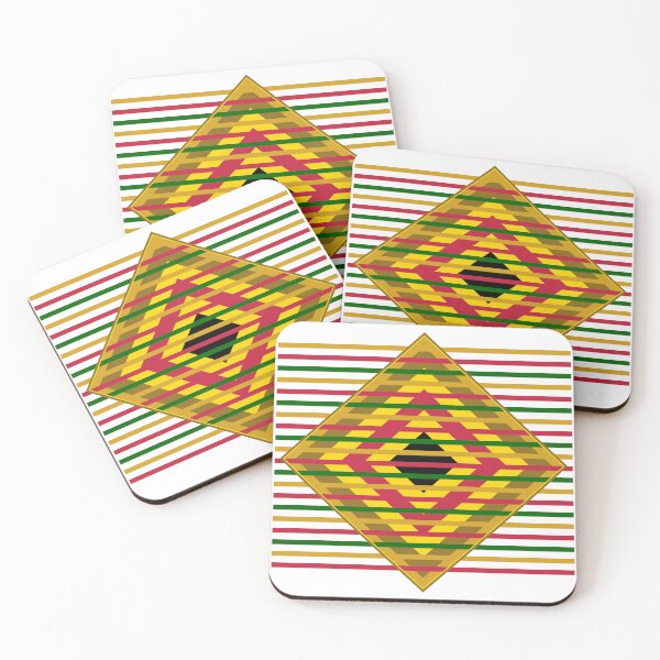 Item preview, African Kente Diamond Gold Red Green Pattern Sticker  designed and sold by AfricanArtHub.