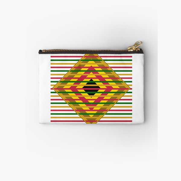 Item preview, African Kente Diamond Gold Red Green Pattern Sticker  designed and sold by AfricanArtHub.