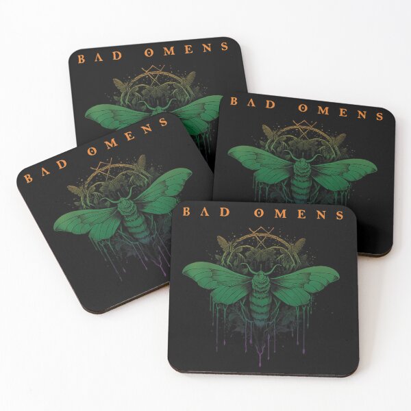 Item preview, Bad Omens Death Head Green Moth Vintage Occult Splatter Metalcore designed and sold by Twindluzz.