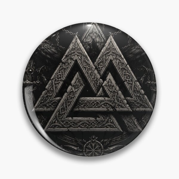 Item preview, Valknut Odin Ravens Vegvisir Norse Shield Crest designed and sold by DarkOriginArts.