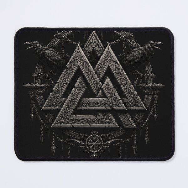Item preview, Valknut Odin Ravens Vegvisir Norse Shield Crest designed and sold by DarkOriginArts.