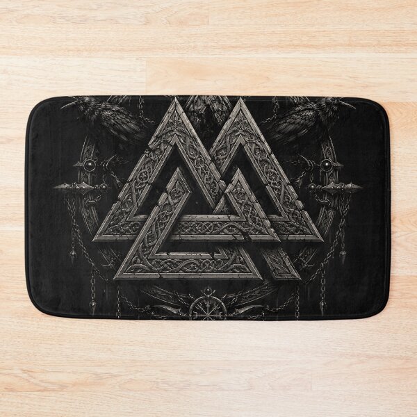 Item preview, Valknut Odin Ravens Vegvisir Norse Shield Crest designed and sold by DarkOriginArts.