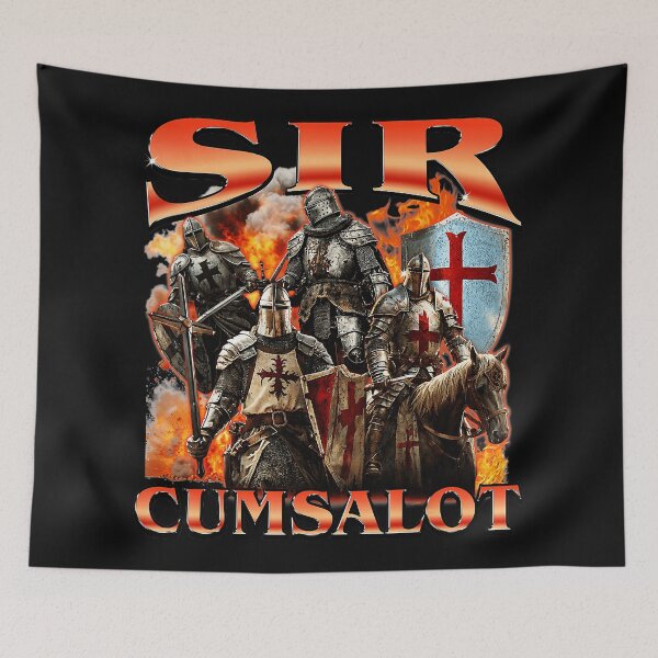 Item preview, Sir Cumsalot Funny Medieval Knight Parody Vintage Crusader designed and sold by Masonixem.