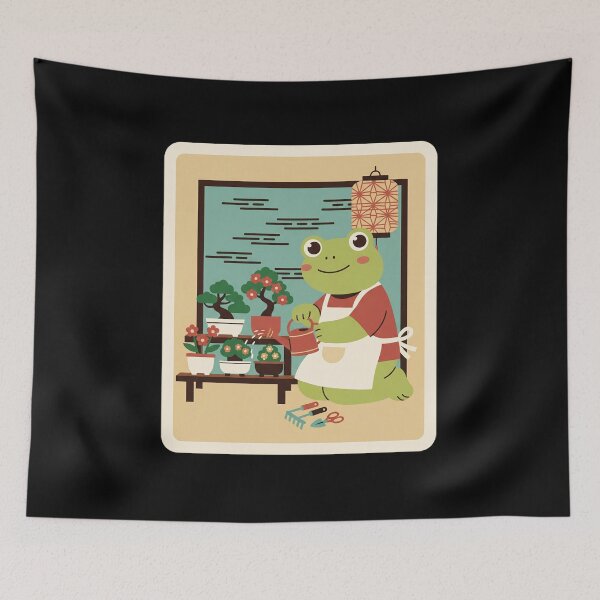 Item preview, Cute Gardening Frog Retro Japanese Style Cozy Plant Lover designed and sold by JordynLadukeg65.