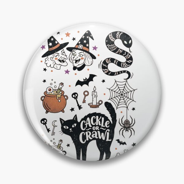Item preview, Cackle or Crawl Spooky Witch and Black Cat Design designed and sold by PeplumiArt.
