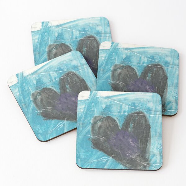 Item preview, Sweet bold Black Heart on blue backround designed and sold by CreativeMiche.
