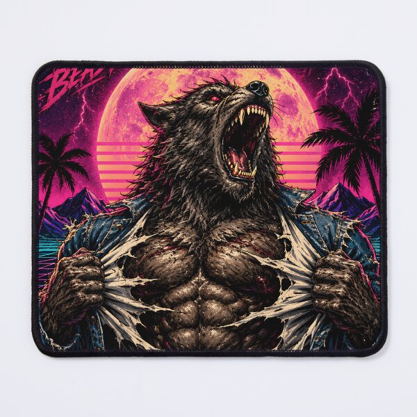 Item preview, Werewolf Ripping Shirt Retro Horror Art | Night Beast Vaporwave Wolf Transformation Design designed and sold by The Confluence.