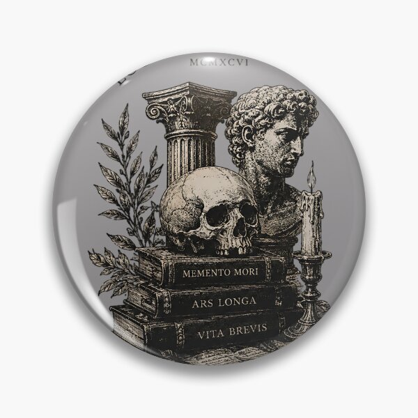 Item preview, Dark Academia Memento Mori Skull Greek Statue Books designed and sold by DarkOriginArts.