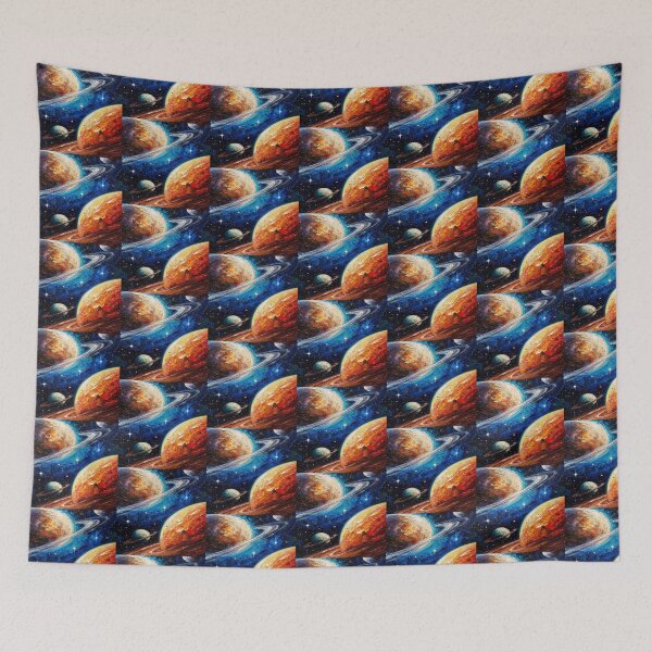 Item preview, Textured Galaxy Planets Painting Artwork  designed and sold by NivyasArtistry.