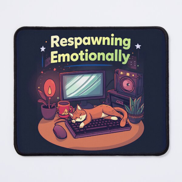 Item preview, Respawning Emotionally Cozy Gamer Cat Aesthetic designed and sold by karina360.
