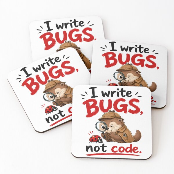 Item preview, I Write Bugs, Not Code – Cute Otter Programmer Design designed and sold by Itai Doshin.