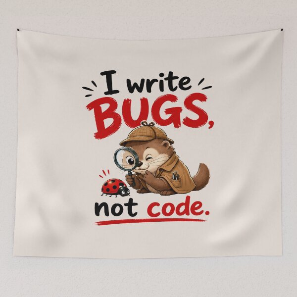 Item preview, I Write Bugs, Not Code – Cute Otter Programmer Design designed and sold by Itai Doshin.