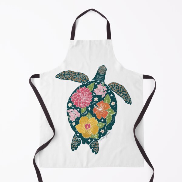 Item preview, Sea Turtle Floral Silhouette designed and sold by Karine Jones.