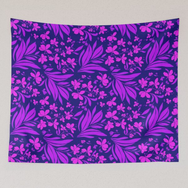 Item preview, Midnight Neon Orchid Garden Pattern designed and sold by AneissPiaf.