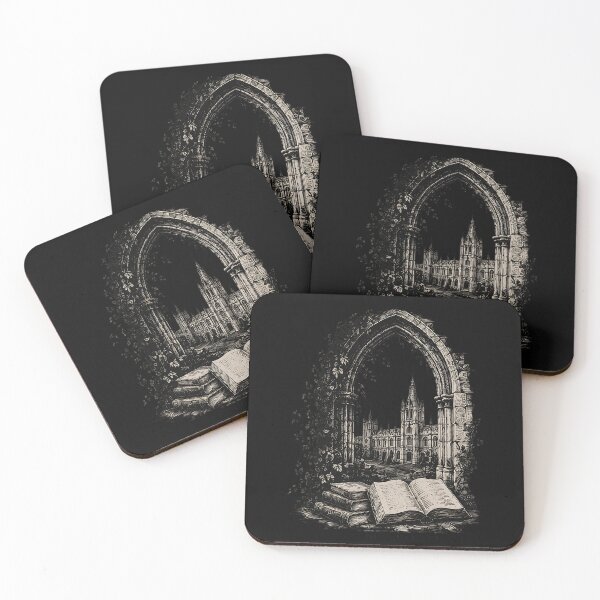 Item preview, Dark Academia Gothic Cathedral Ivy Arch Library Vintage Art designed and sold by DarkOriginArts.