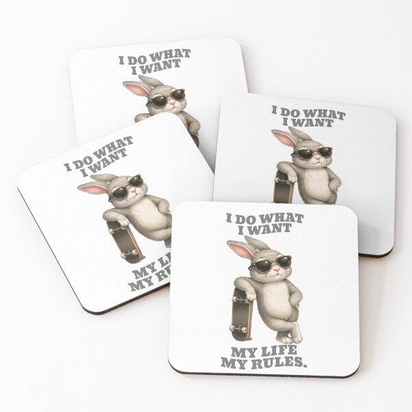 Item preview, Redbubble Collection: Funny Rabbit Meme Humor Collection - Funny Rabbit Meme Cartoon – My Life My Rules Bunny Humor designed and sold by MiraLumeStudio.