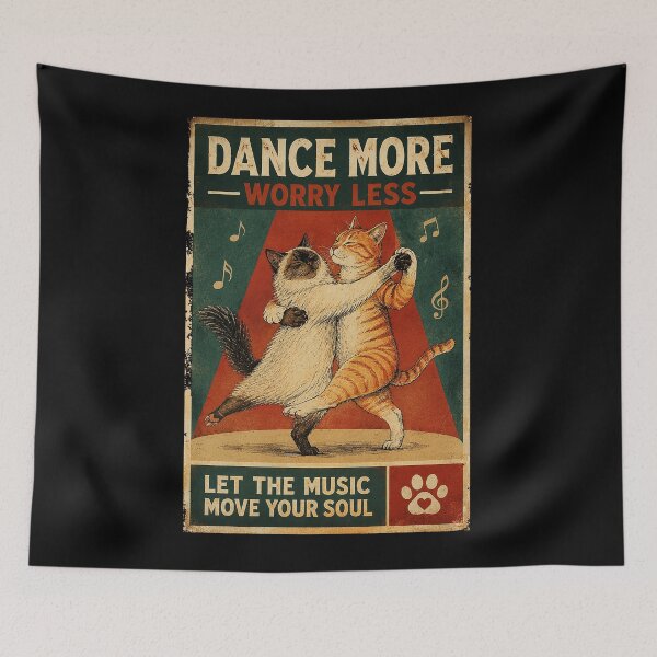 Item preview, Vintage Dancing Cats Poster With Retro Music Hall Charm designed and sold by ferminhays.