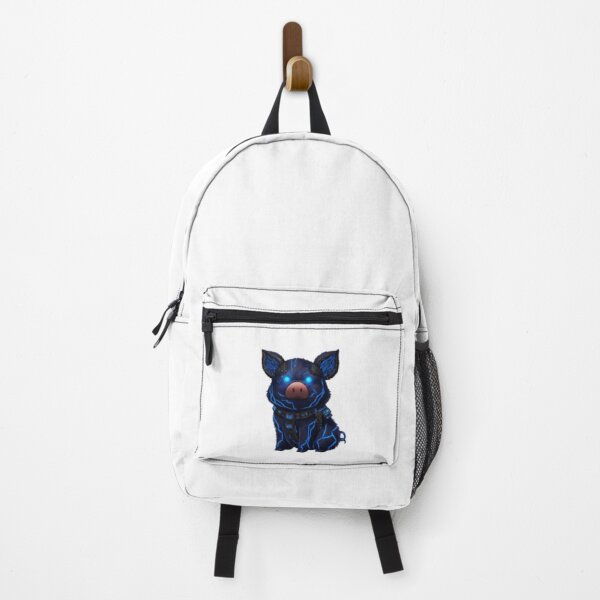 Item preview, Dark Tech Blue Piglet - Overcharged Neon Sci-Fi Creature designed and sold by TheDesingLab.