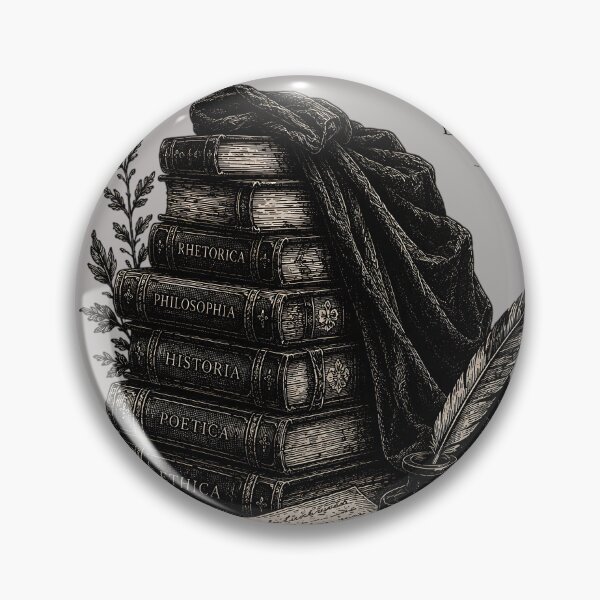 Item preview, Dark Academia Vintage Antique Books Philosophy Inkwell Quill designed and sold by DarkOriginArts.
