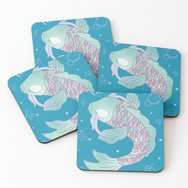 Item preview, Pastel Koi Fish — Whimsical Folk Art Illustration Dreamy Ocean Art designed and sold by Whimsy Moth .