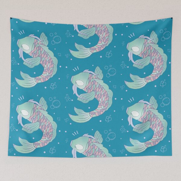 Item preview, Pastel Koi Fish — Whimsical Folk Art Illustration Dreamy Ocean Art designed and sold by Whimsy Moth .