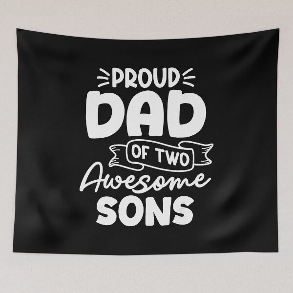 Item preview, Proud Dad Of Two Sons Funny Father Family Quote Retro Typography designed and sold by zamiokaline.