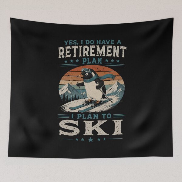 Item preview, Yes I Do Have A Retirement Plan I Plan To Ski Gentoo Penguin Shirt designed and sold by D-F-R-K.