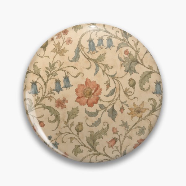 Item preview, Vintage Poppy and Bellflower Floral Pattern - Art Nouveau Botanical Design designed and sold by WabiSabiArts.