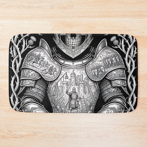 Item preview, Medieval Knight Skull Castle Siege Armor Thistle Engraving designed and sold by DarkOriginArts.