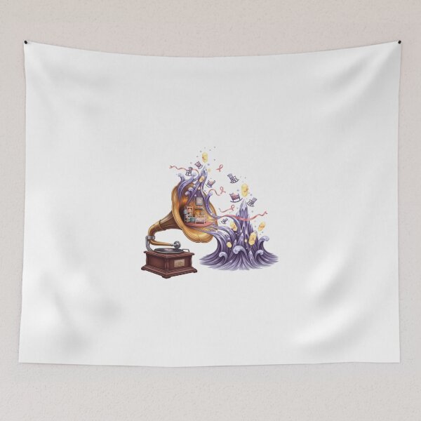 Item preview, Gramophone Dream Room Illustration designed and sold by AbanoubStore.
