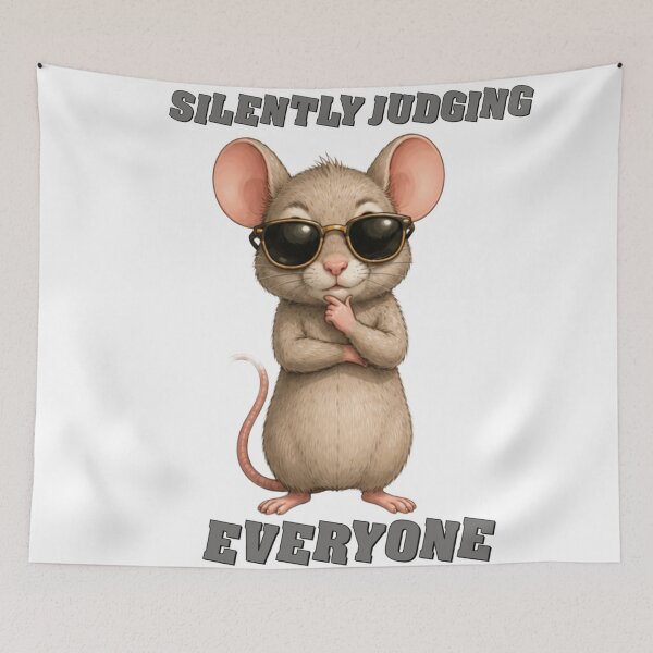 Item preview, Street Mouse Soft Chaos Collection - Overthinking Mouse Meme Cartoon – Silently Judging Everyone designed and sold by MiraLumeStudio.