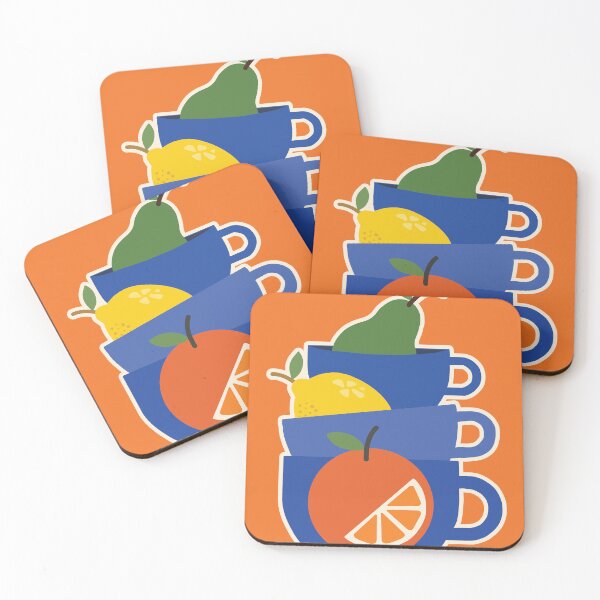 Item preview, Retro Fruit Citrus Teacups - Cozy Kitchen Wall Art designed and sold by AliAltinelArt.